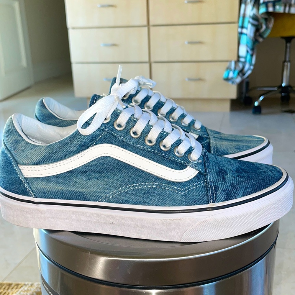 Limited Edition Denim Old Skool Vans- Size 8.5